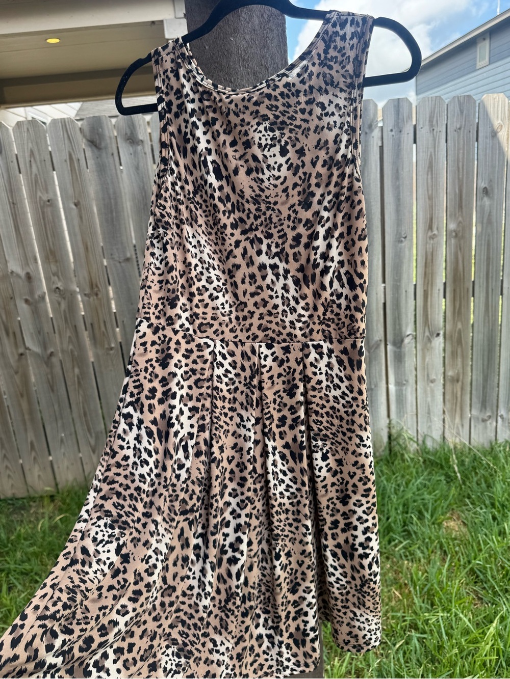 Leopard Print Dress - Beige/Black
